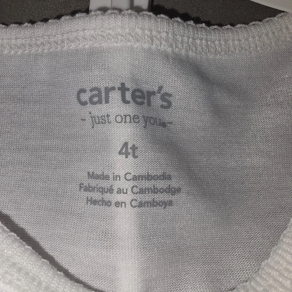 Carters Just One You Kids 4T Pajama Set White Pink Candy Cane Fleece 6T947010
